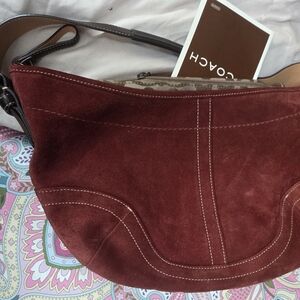 Coach Burgundy/rust suede hobo - 4286